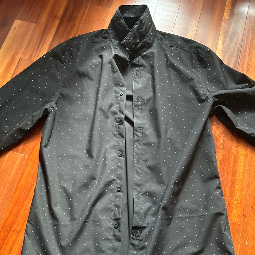 H&M Dress Shirt, Button Up, Black pattern